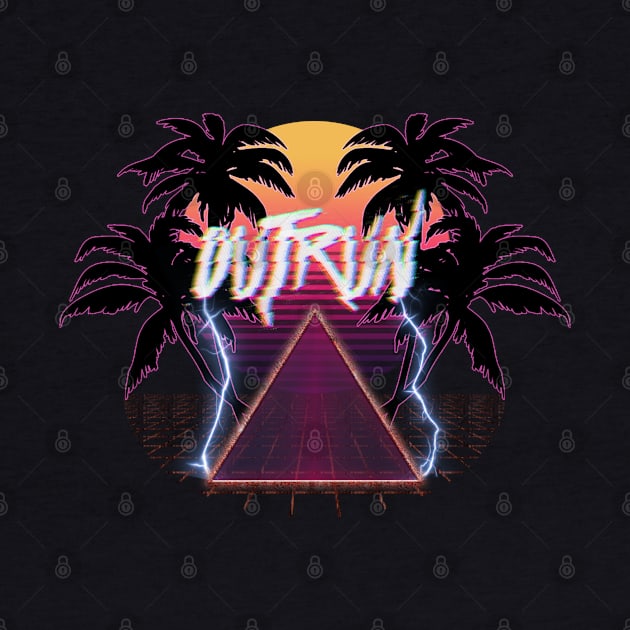 OUTRUN SUN & PALMS #2 by RickTurner